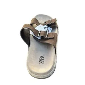 Zara Sandals Men Double Buckle Strap Flat Size US 9 EU 42 Brown Slip On Slides Zara | Shoes | Zara Sandals Men Double Buckle Strap Flat  main image 4